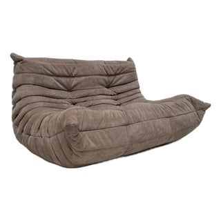 Vintage Alcantara Togo 2-Seater by Michel Ducaroy for Ligne Roset, 1990s For Sale