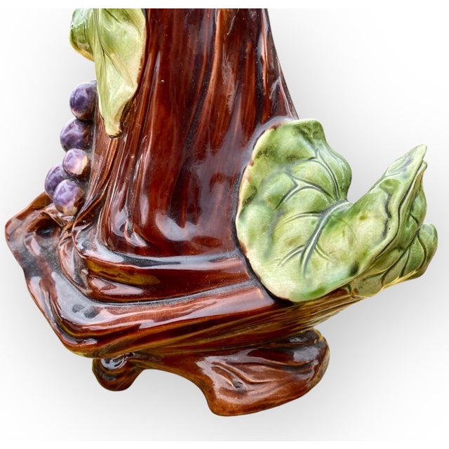 Ceramic An Art Nouveau Plums Design Majolica Amphora Vase For Sale - Image 7 of 17