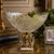Hollywood Regency Vintage Hollywood Regency Cut Crystal Compote Bowl With Ornate Gilt Brass Pedestal, Hanging Crystal Prisms & Marble Base For Sale - Image 3 of 4
