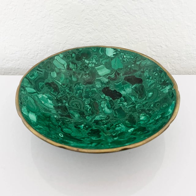 Malachite & Brass Bowl, 1970s For Sale - Image 4 of 9