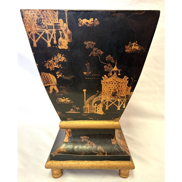 Wood Vintage Chinoiserie Cache Pot For Sale - Image 7 of 11
