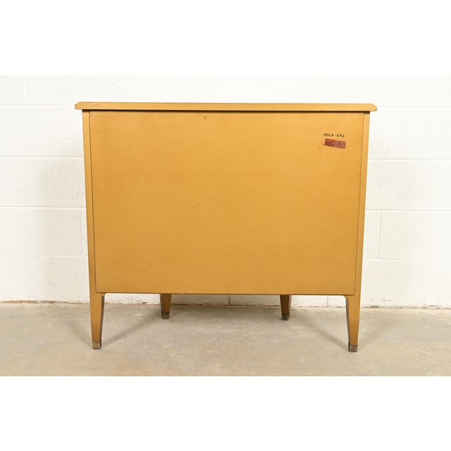 Imperial Furniture Regency Chinoiserie Gold Lacquered Hand Painted Demilune Console or Bar Cabinet, Circa 1940s For Sale - Image 13 of 14