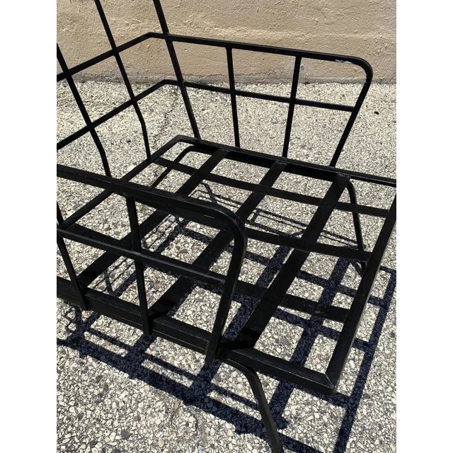 Vintage Mid Century Modern Wrought Iron Arthur Umanoff Style Lounge Chair For Sale In Philadelphia - Image 6 of 11