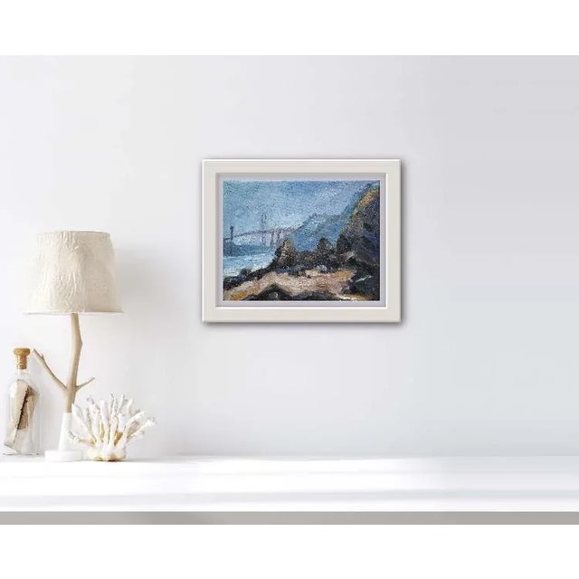 Quiet Places & Coastal — Golden Gate Bridge in the Fog Original oil painting by Haas, 11 x 14 unframed stretched canvas,...