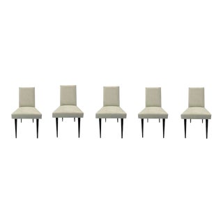 Thomas Pheasant for Baker Furniture Modern Wedge Dining Chairs - Set of 5 For Sale