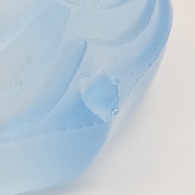 Vintage Walther & Sohne Art Deco Frosted Blue Mermaid Boudoir Lamp For Sale - Image 4 of 12