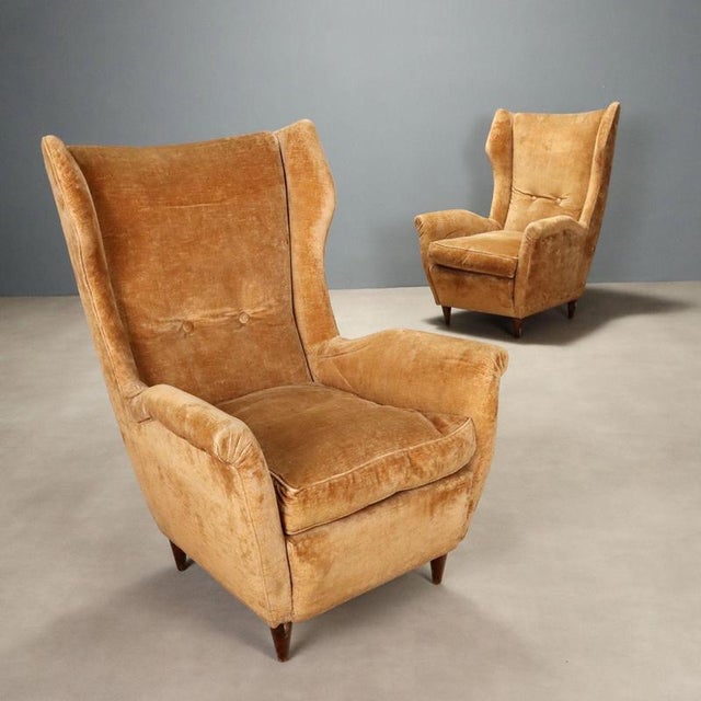 Vintage Italian Velvet Bergère Lounge Chairs, 1950s, Set of 2 For Sale - Image 11 of 11