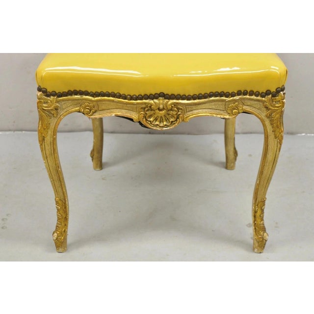 Early 20th Century Vintage French Louis XV Style Parcel Gilt Carved Dining Side Chairs - Set of 10 For Sale - Image 5 of 14