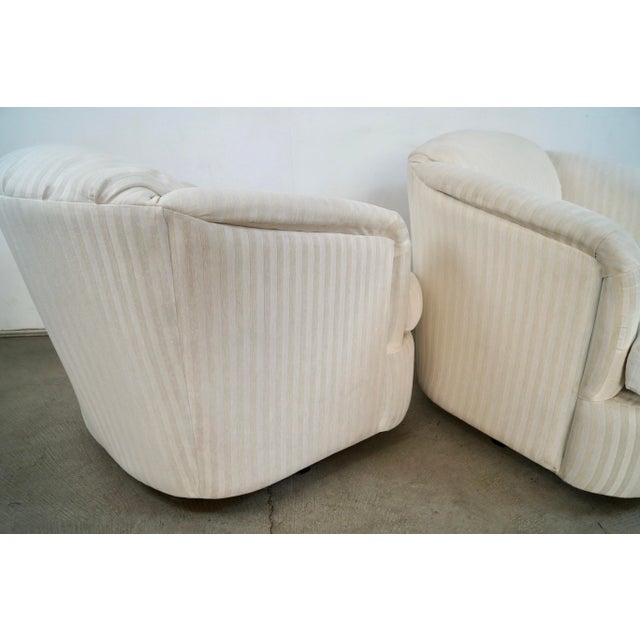 1970’s Postmodern Swivel Lounge Chairs - A Pair For Sale - Image 12 of 12