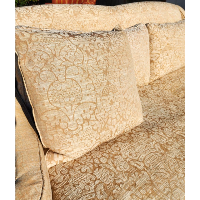 Ralph Lauren English Sofa Damask Brocade Fabric For Sale In Miami - Image 6 of 9