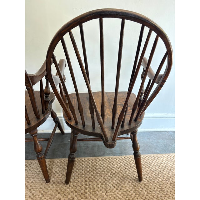 Antique American Windsor Chairs, a Pair For Sale - Image 9 of 13