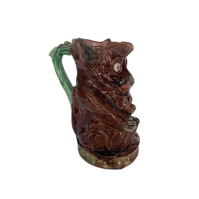 Majolica 1880 Majolica Monkey and Baby Pitcher For Sale - Image 4 of 7