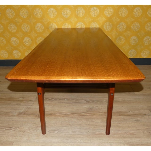 1960s Vintage Teak Coffee Table with Shelf, 1960s For Sale - Image 5 of 14