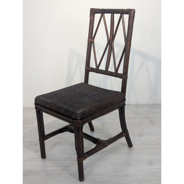 Vintage Chippendale Style Rattan Chair, 1950s For Sale - Image 14 of 16