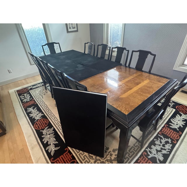 Chinoiserie 1970s Vintage Chin Hua by Raymond Sobota Century Dining Room Table and Chairs- Seats 10 For Sale - Image 3 of 5