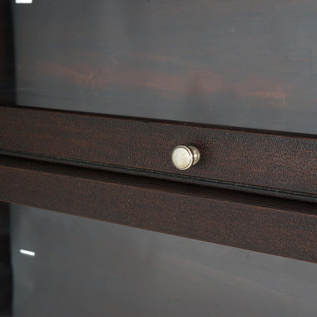 Antique Lundstrom Arts & Crafts Mahogany Four-Stack Barrister Bookcase Circa 1910 For Sale - Image 10 of 12