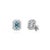 Metal 1.14ct Emerald Cut Aquamarine & Diamond Halo Stud Earrings in 14k White Gold- A Pair For Sale - Image 7 of 15