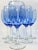 Pillar Stemmed Blue Goblets- Set of Six For Sale - Image 11 of 12