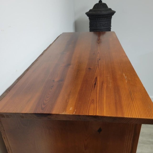 Brown Vintage Country Pine Pie Safe Cabinet With Pierced Metal Panels For Sale - Image 8 of 10