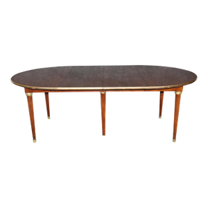 Signed Maison Jansen Directoire Mahogany Dining Table in Jansen Book