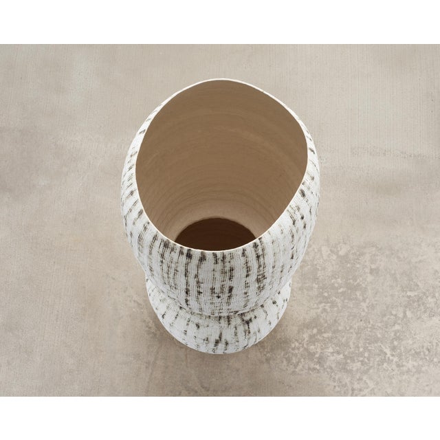 Kristina Riska Kristina Riska Ceramic Stoneware Winter Urn Vase 4.5 Ft For Sale - Image 4 of 18