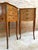 Mid 20th Century Mid 20th Century Bedside Tables in French Walnut with Marquetry & Marble Top, Set of 2 For Sale - Image 5 of 18