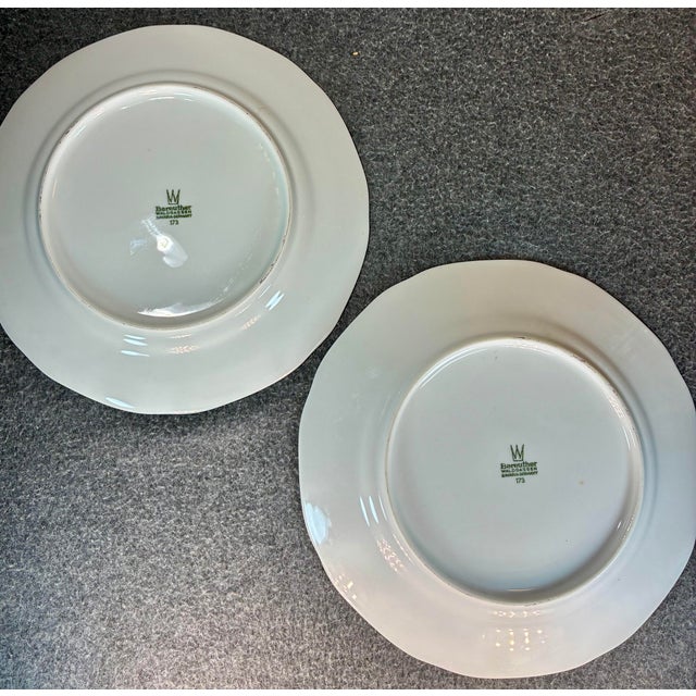 Ceramic Late 20th Century 2pc-Bareuther Waldsassen (Bavaria) Botanical Porcelain Plate For Sale - Image 7 of 8