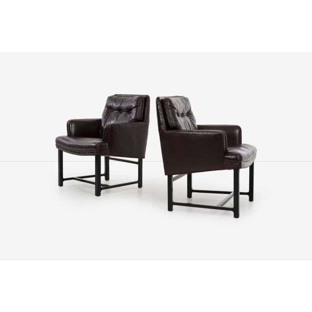 Dunbar Furniture Edward Wormley for Dunbar Pull-Up Lounge Chairs - a Pair For Sale - Image 4 of 12