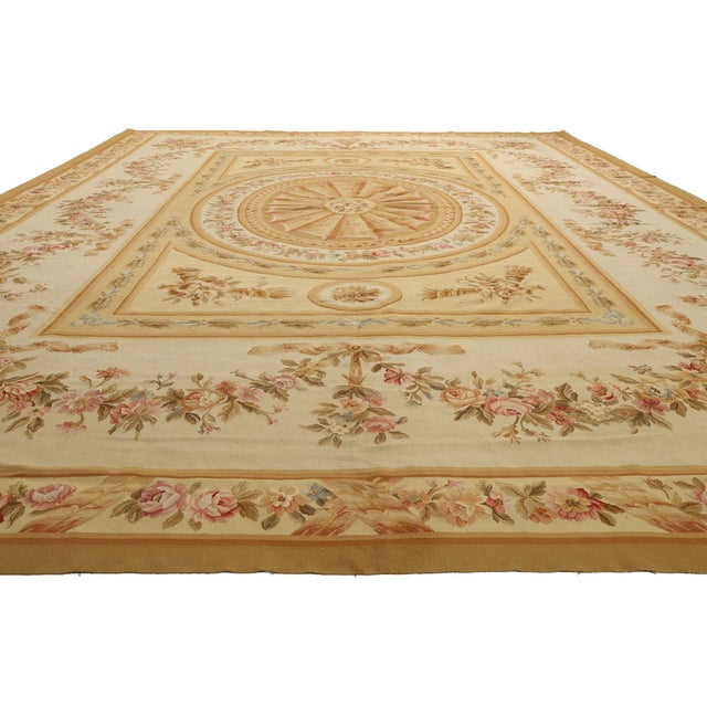 Rococo Vintage Chinese Aubusson Rug, 11'05 X 17'09 For Sale - Image 3 of 10