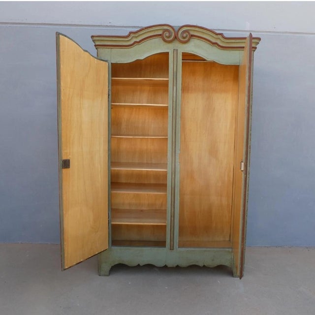 Antique Two-Door Lacquered Wardrobe For Sale - Image 6 of 11