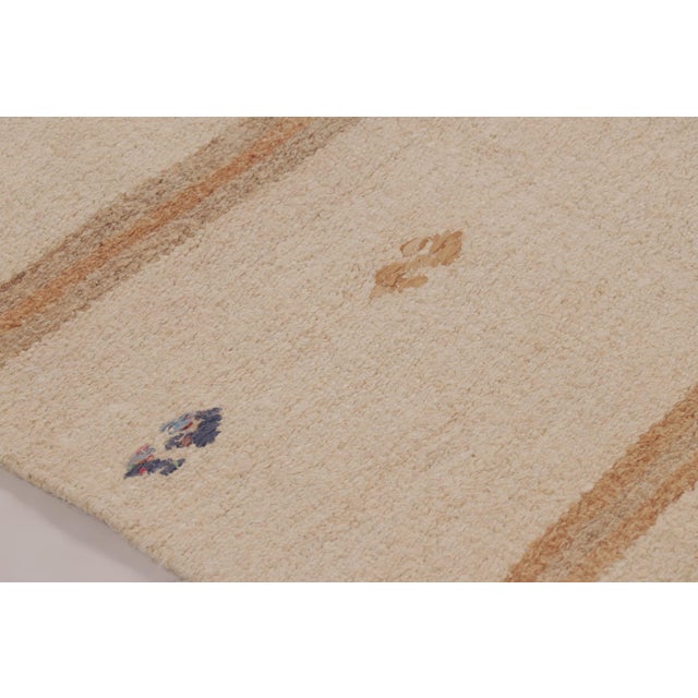 Rug & Kilim’s Contemporary Runner With Minimalist Beige-Brown Striped Field For Sale In New York - Image 6 of 10