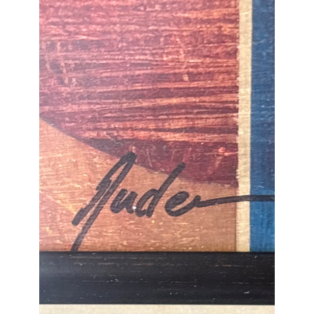 Mid 20th Century Modernist Multicolor Geometric Framed Print, Signed For Sale - Image 11 of 12