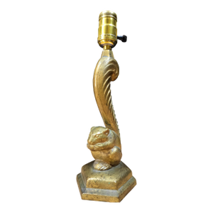 Art Deco Era Cast Brass Squirrel Table Lamp