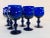 Art Deco Style Cobalt Glass Wine Stems, Set of 6 For Sale - Image 9 of 10