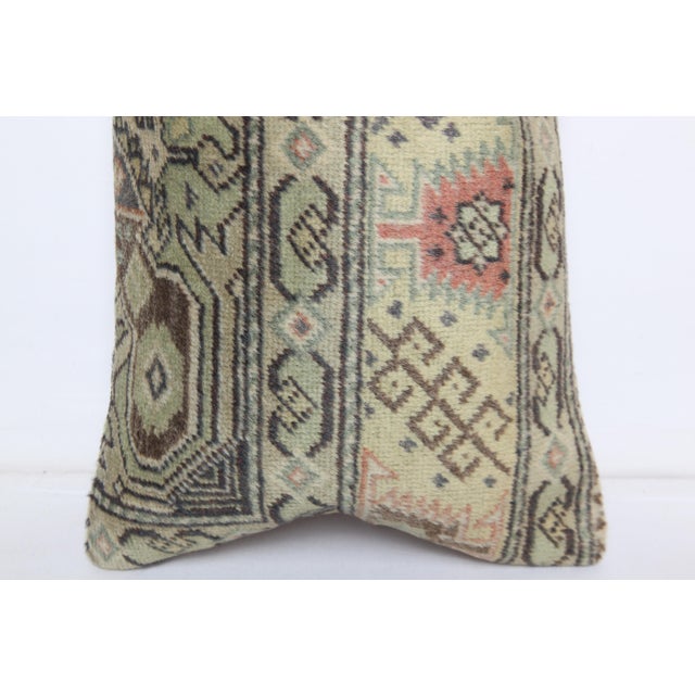 Textile Hand Knotted Wool Lumbar Cushion Cover - 12'' X 20'' For Sale - Image 7 of 9