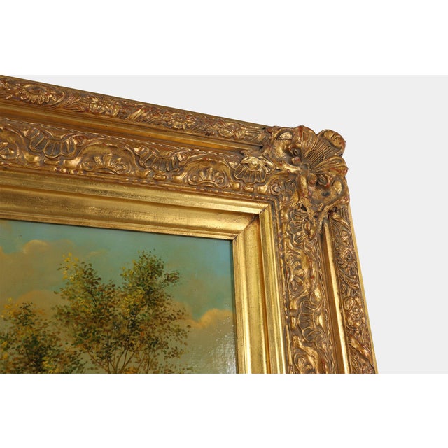 Belgian Artist, Farm Scene, 20th Century, Large Oil on Canvas, Framed For Sale - Image 10 of 12