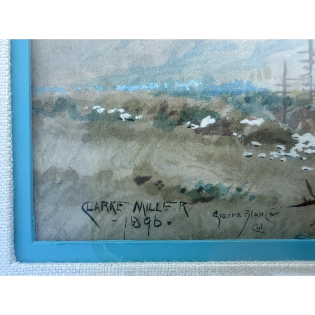A beautifully painted watercolor landscape with great attention to detail. Signed lower left "Clarke Miller, 1896" (and...