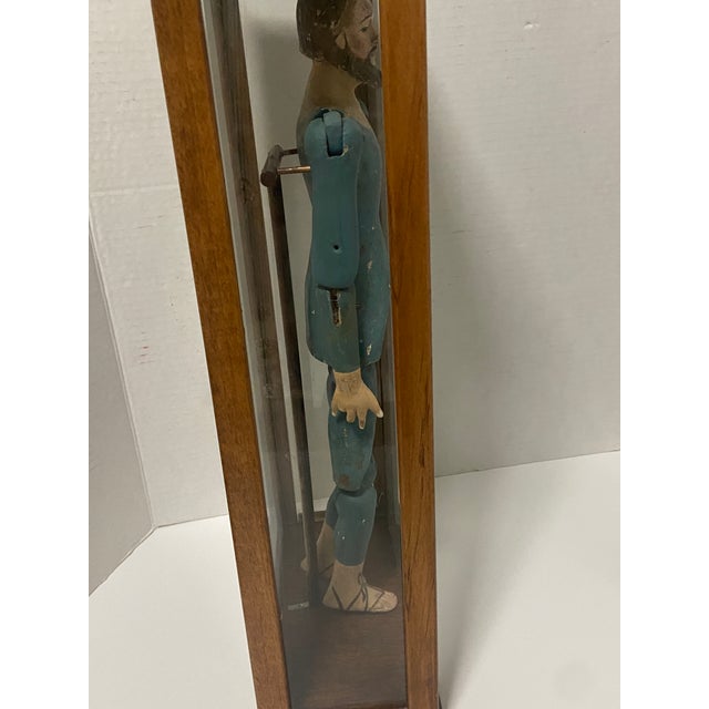 19th Century Spanish Colonial Articulated Mannequin Man Lady Wood Sculpture a Pair For Sale In Cleveland - Image 6 of 12