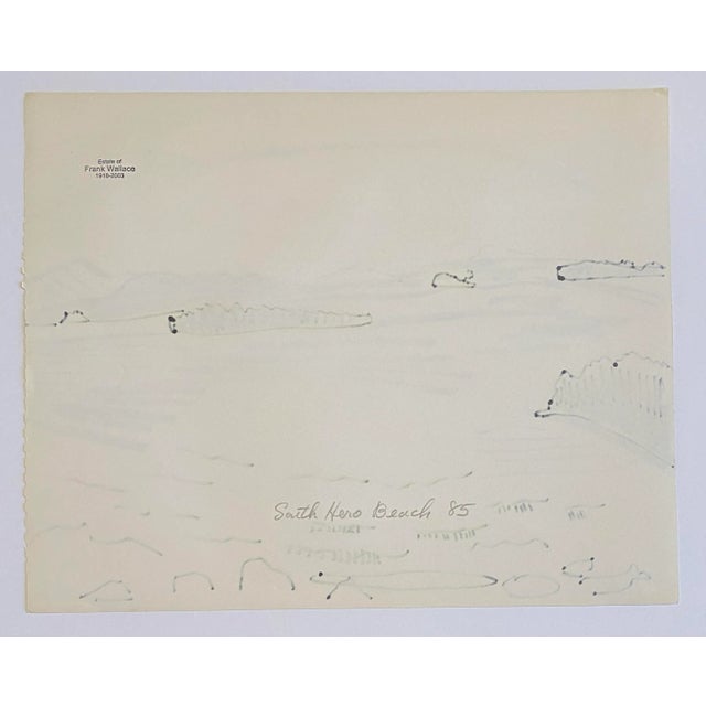 Coastal 1985 Frank Wallace South Hero Beach Vermont Drawing For Sale - Image 3 of 4