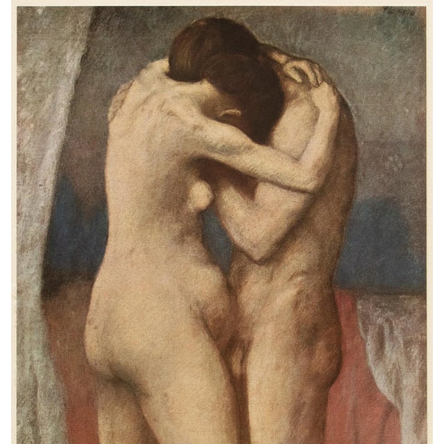 Figurative 1948 After Pablo Picasso "The Embrace", First Edition Period Parisian Offset Lithograph For Sale - Image 3 of 10
