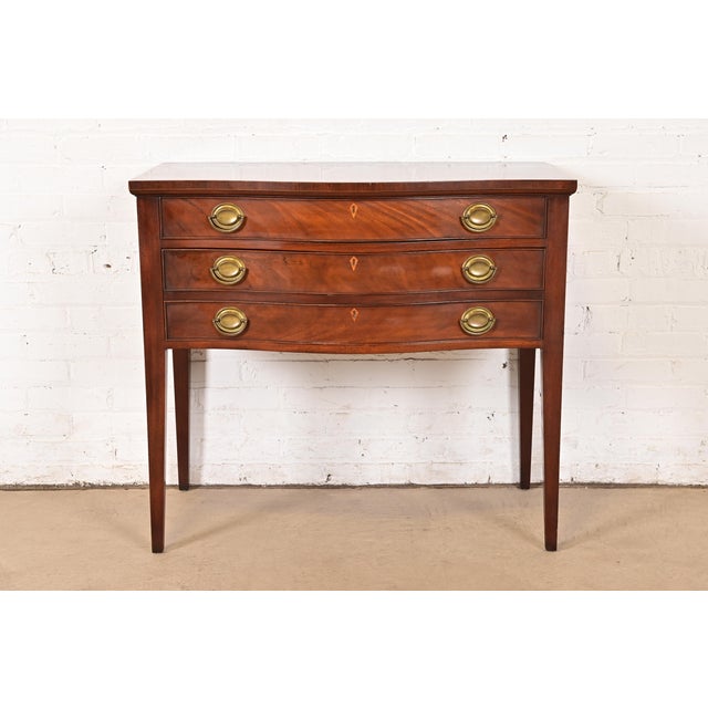 Baker Furniture Style Federal Mahogany Serpentine Front Buffet Server, Circa 1920s For Sale - Image 13 of 13
