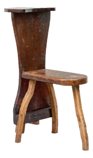 Early 20th Century One of a Kind Artisanal Primitive Hand-Carved Wood Chair