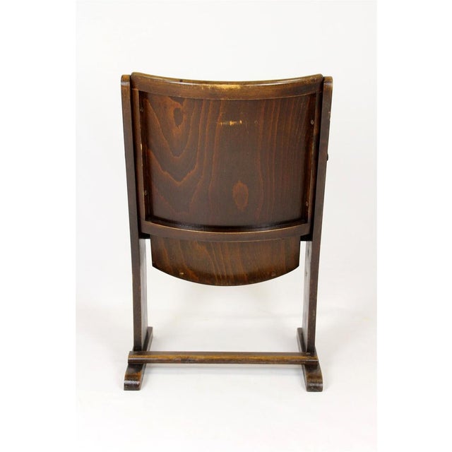 1950s Vintage Wooden Cinema Chair, 1940s For Sale - Image 5 of 12