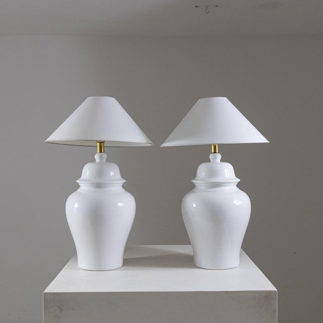 White White Table Lamps by Tommaso Barbi, 1970s, Set of 2 For Sale - Image 8 of 8