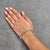Early 21st Century 14K White Gold 9.0 Cttw Princess and Baguette Diamond Geometrical Style Link Bracelet (G-H Color, VS1-VS2 Clarity) - 7" Inches For Sale - Image 5 of 6