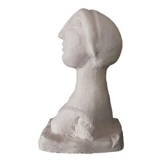 Late 20th Century Cubist Picasso Style Plaster Sculpture of a Woman For Sale