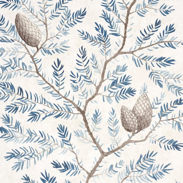 Contemporary SAMPLE - Schumacher Pinewood Wallpaper In Winter For Sale - Image 3 of 6