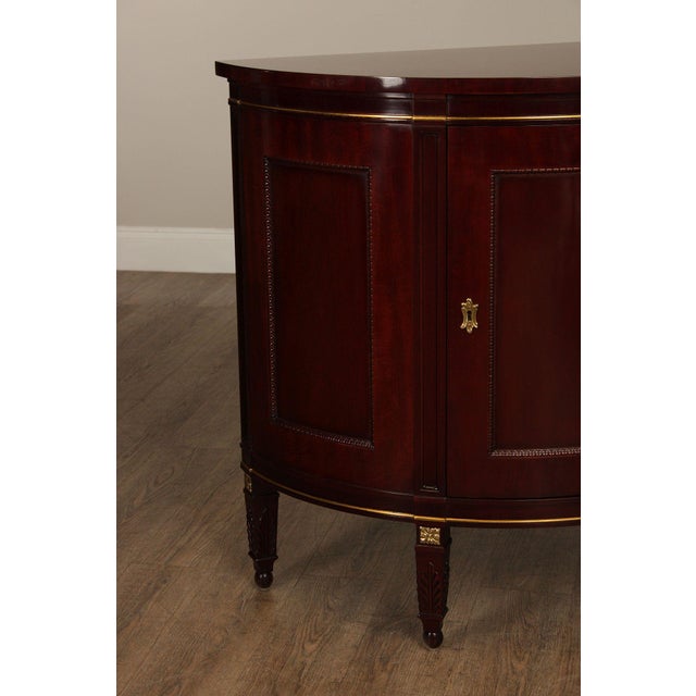 Brown Kindel Winterthur Mahogany Demilune Cabinet For Sale - Image 8 of 12