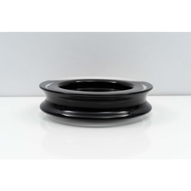 Mid-Century Modern Large Black Blown Glass Double-Edged Dish by Renato Anatra, circa 1980 For Sale - Image 3 of 11
