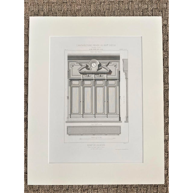 19th Century Cesar Daly French Architecture Engraving "Debit De Liqueurs" Matted For Sale - Image 9 of 9